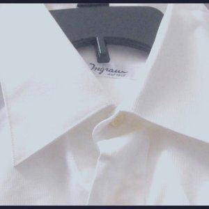 $180 Mens Italian INGRAM French Cuff Long Sleeve Dress Shirt 15.5 / 39 WHITE